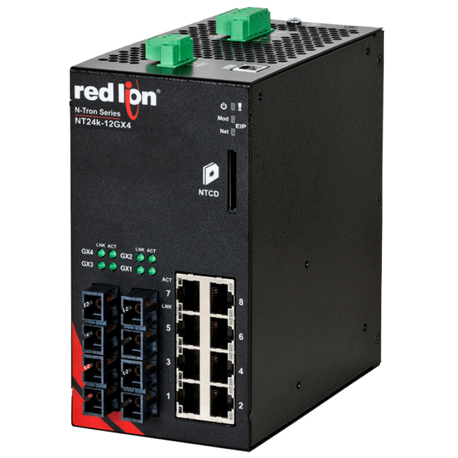 Red Lion Industrial Ethernet Switch, NT24k-12GX4